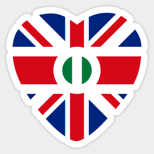 British Nigerian Multinational Patriot Flag Series (Heart) Sticker